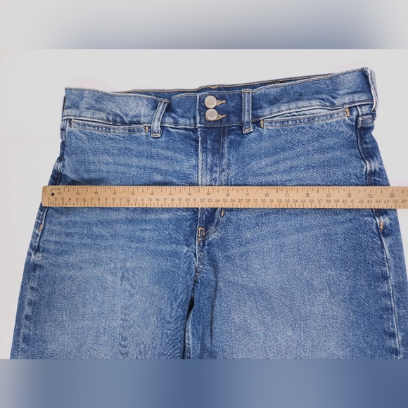 Banana Republic High Rise Wide Leg Crop Medium Wash Blue Jeans 30 - Picture 10 of 14